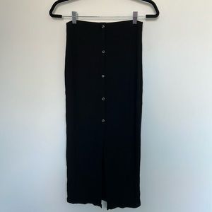 ASOS Black Stretchy Front Slit Midi Pencil Skirt